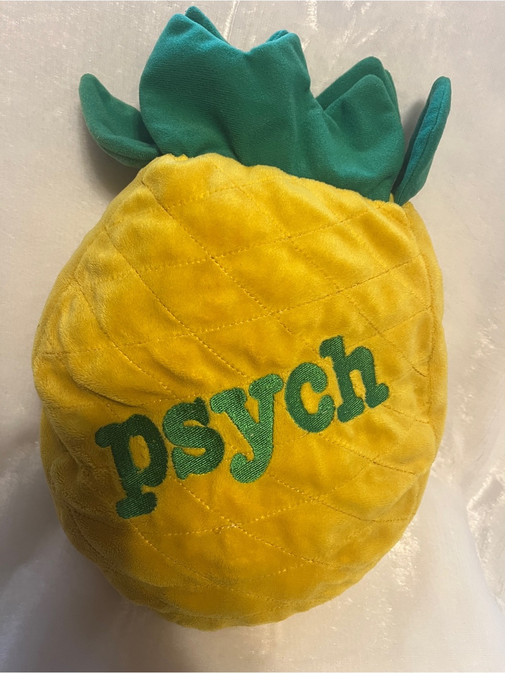 Yellow & Green Pineapple Plush Toy - Psych Embroidered